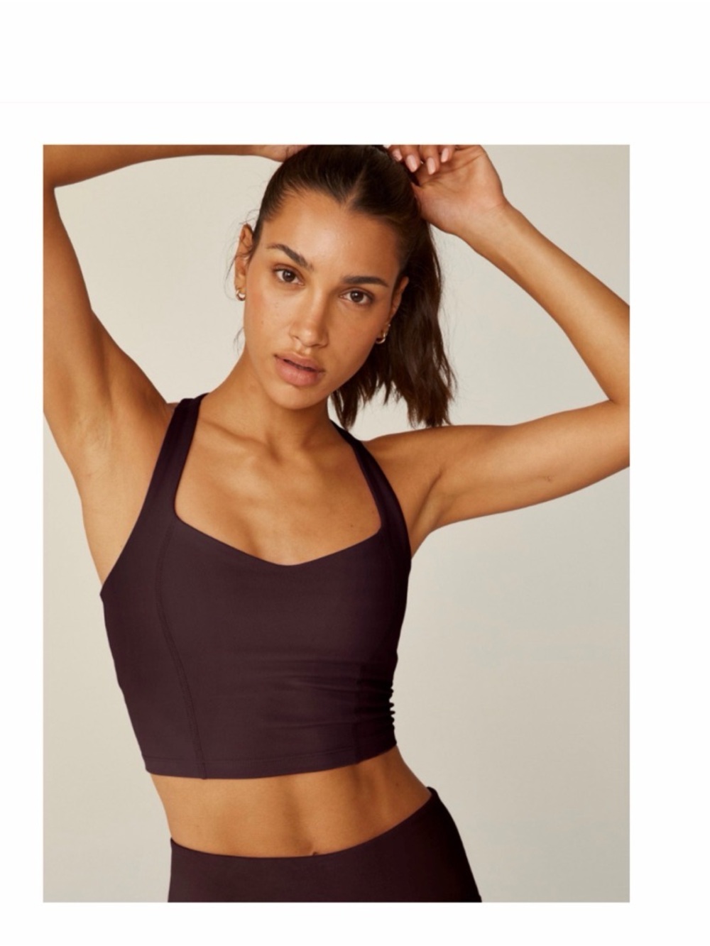 Beyond Yoga POWERBEYOND Intensity Racerback Cropped Tank Rich Plum